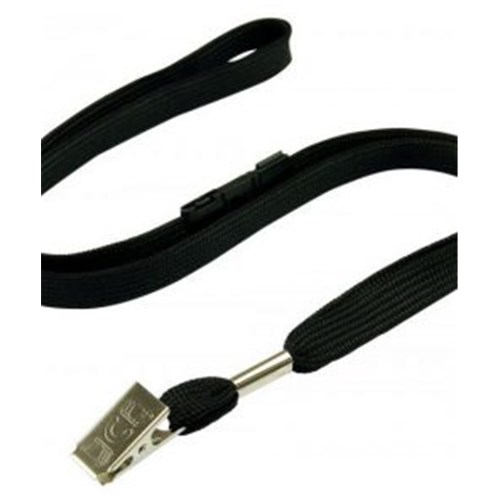 Lanyard Flat Black Alligator Clip,Safety Breakawa 13mm Woven